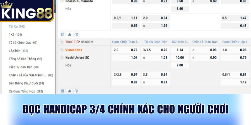 Đọc Handicap 3/4 chính xác cho người chơi